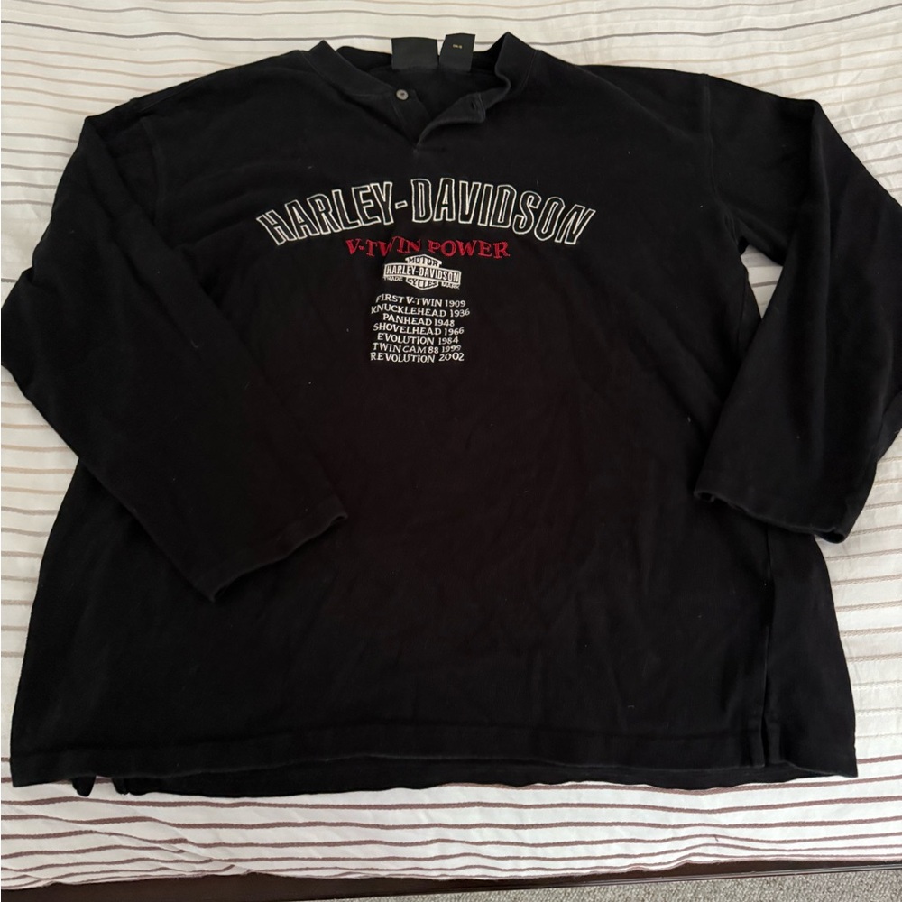 Harley-Davidson Black and Red Long Sleeve Tee